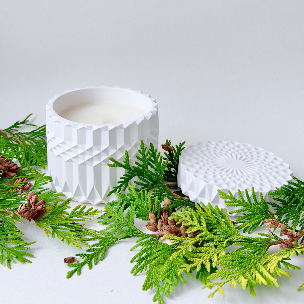 Winter Forest Geo Candle