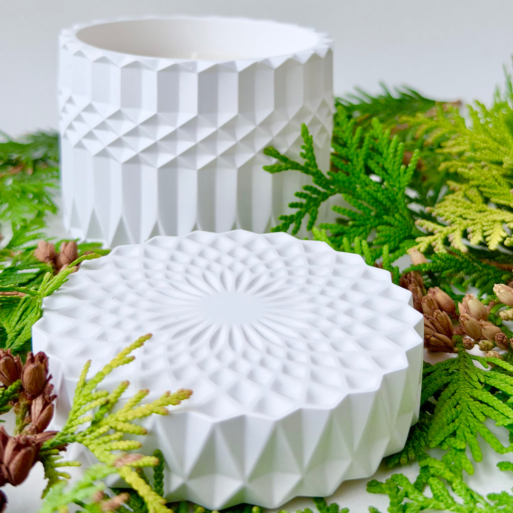 Winter Forest Geo Candle