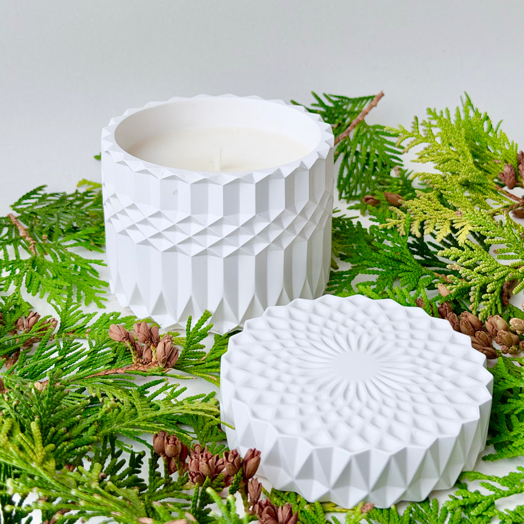 Winter Forest Geo Candle