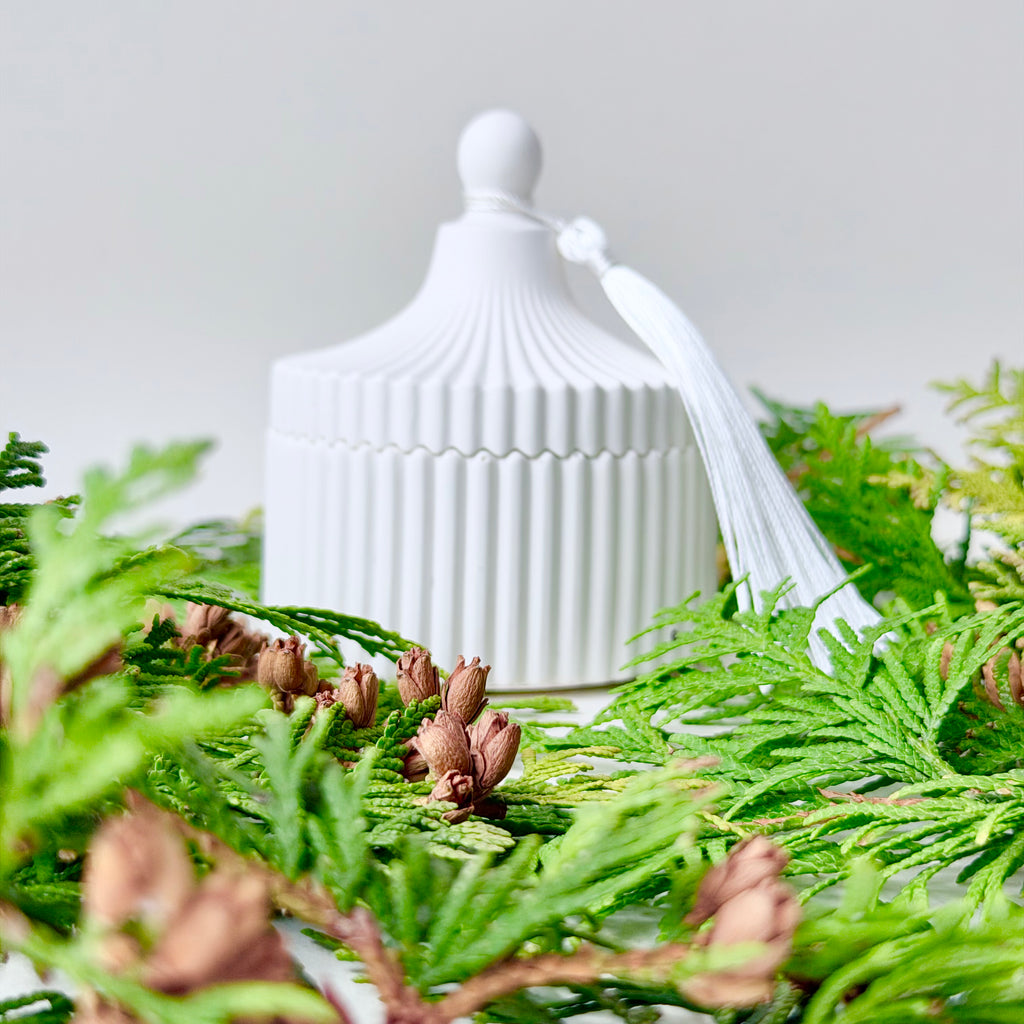 Winter Forest Tassel Candle