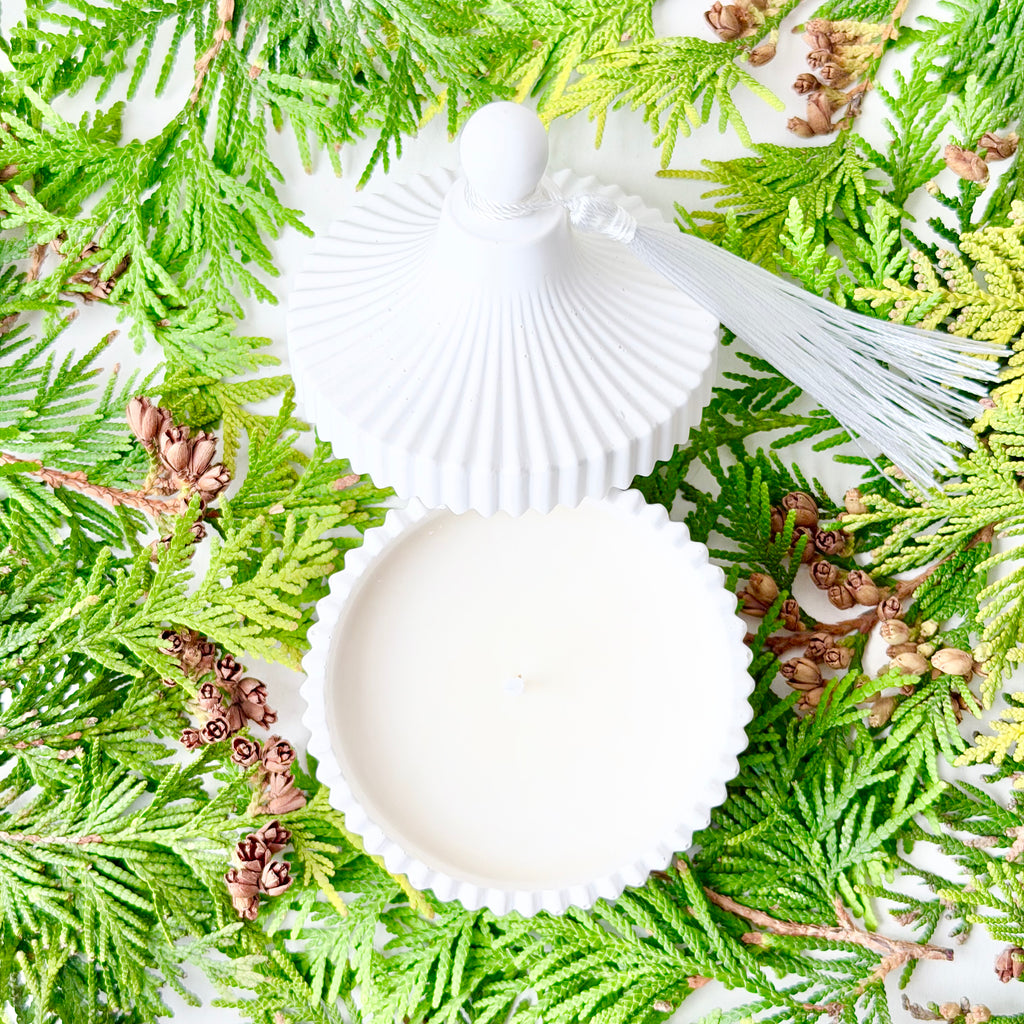 Winter Forest Tassel Candle