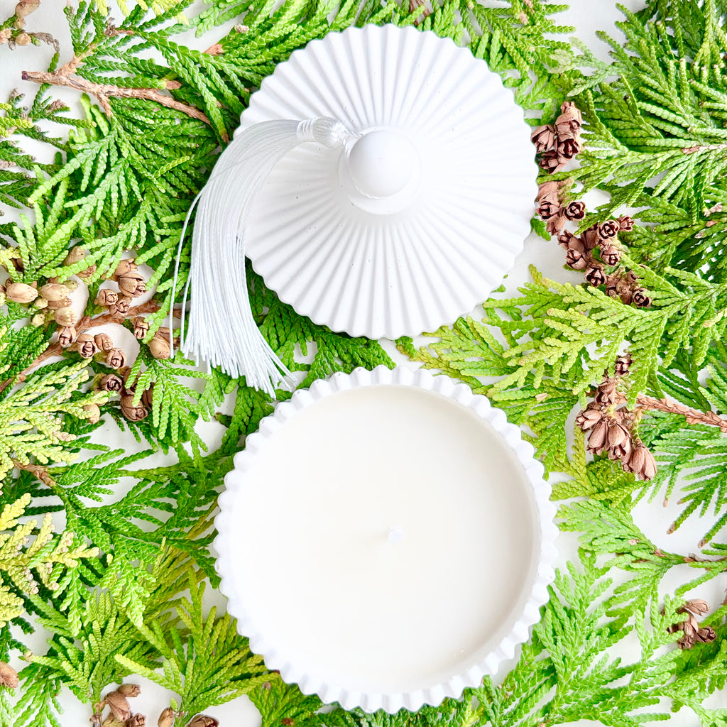 Winter Forest Tassel Candle