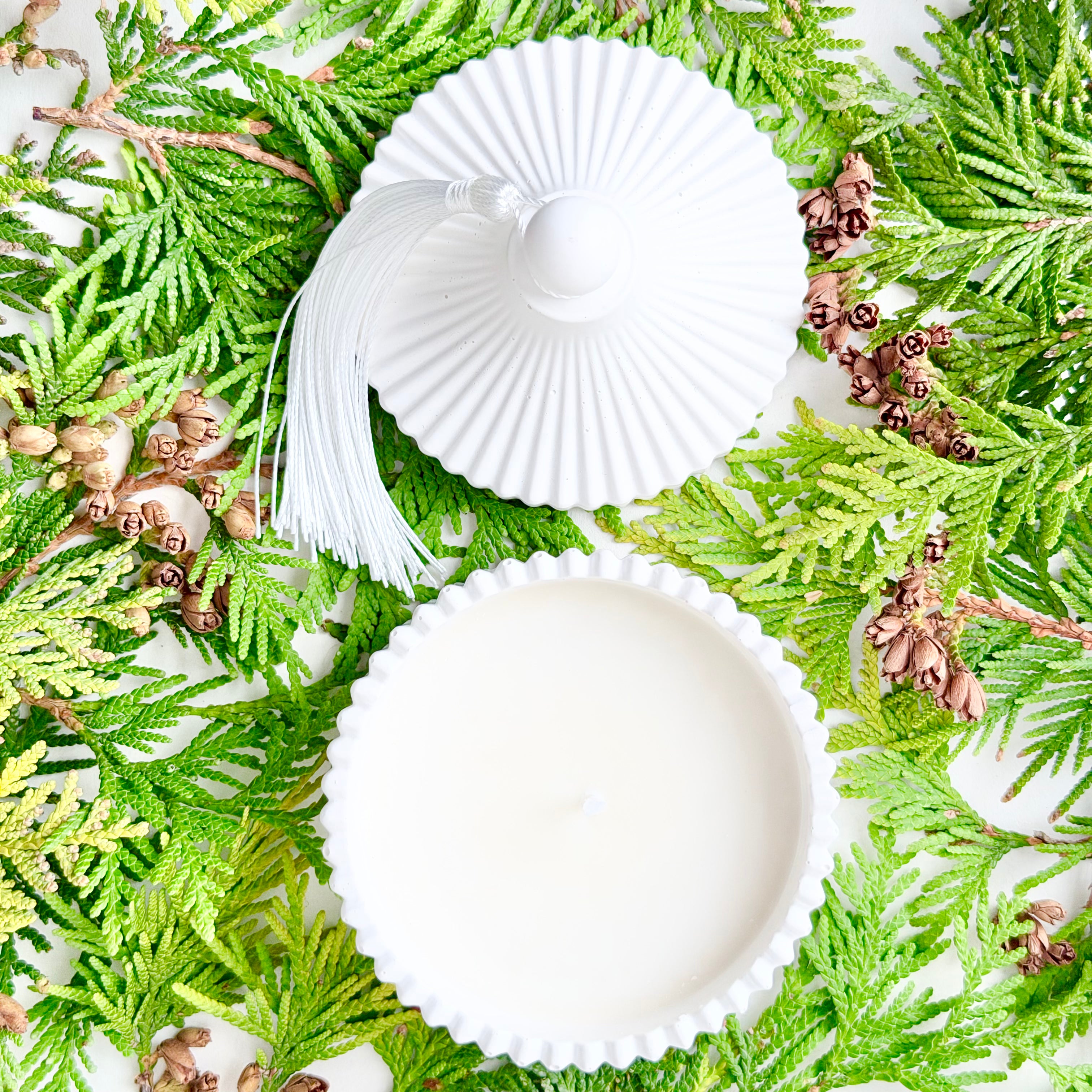 Winter Forest Tassel Candle