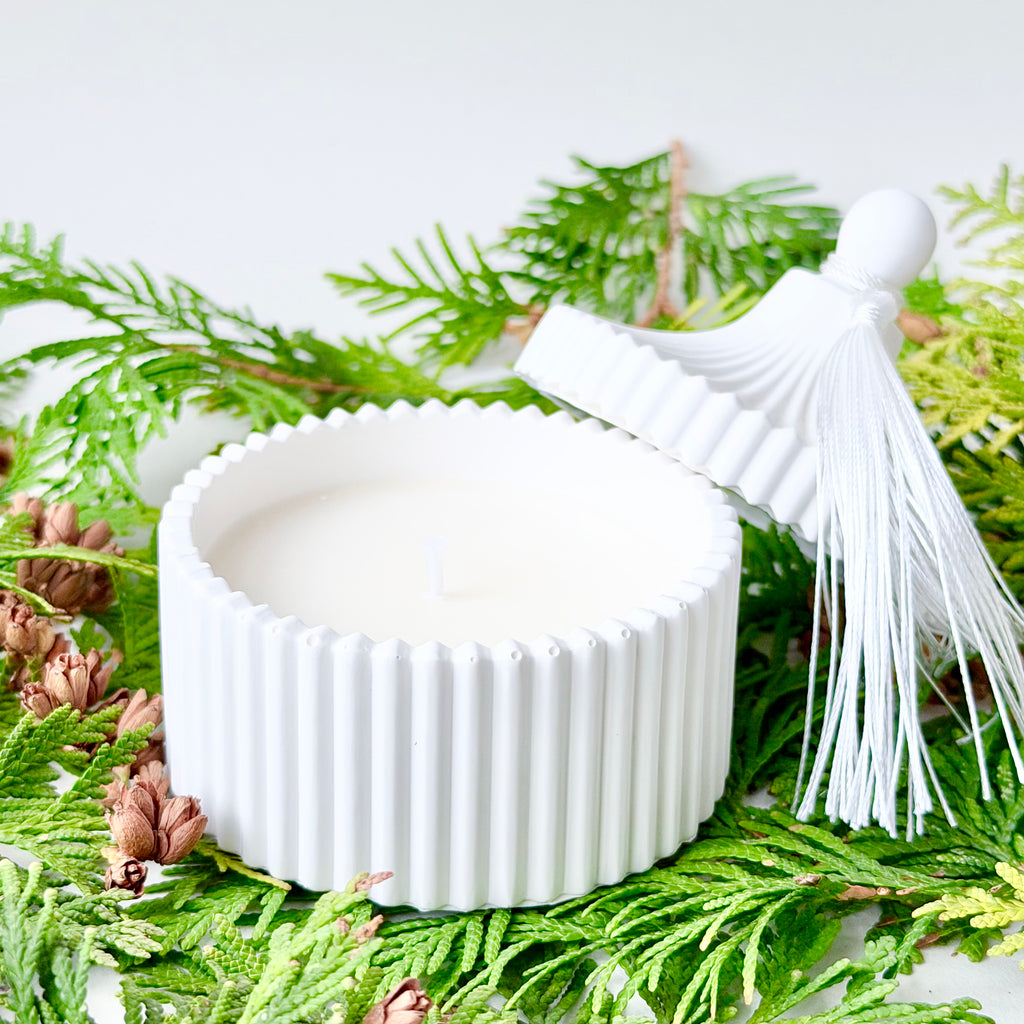 Winter Forest Tassel Candle
