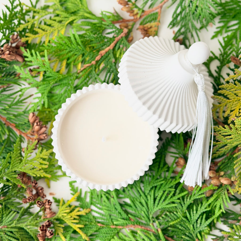 Winter Forest Tassel Candle