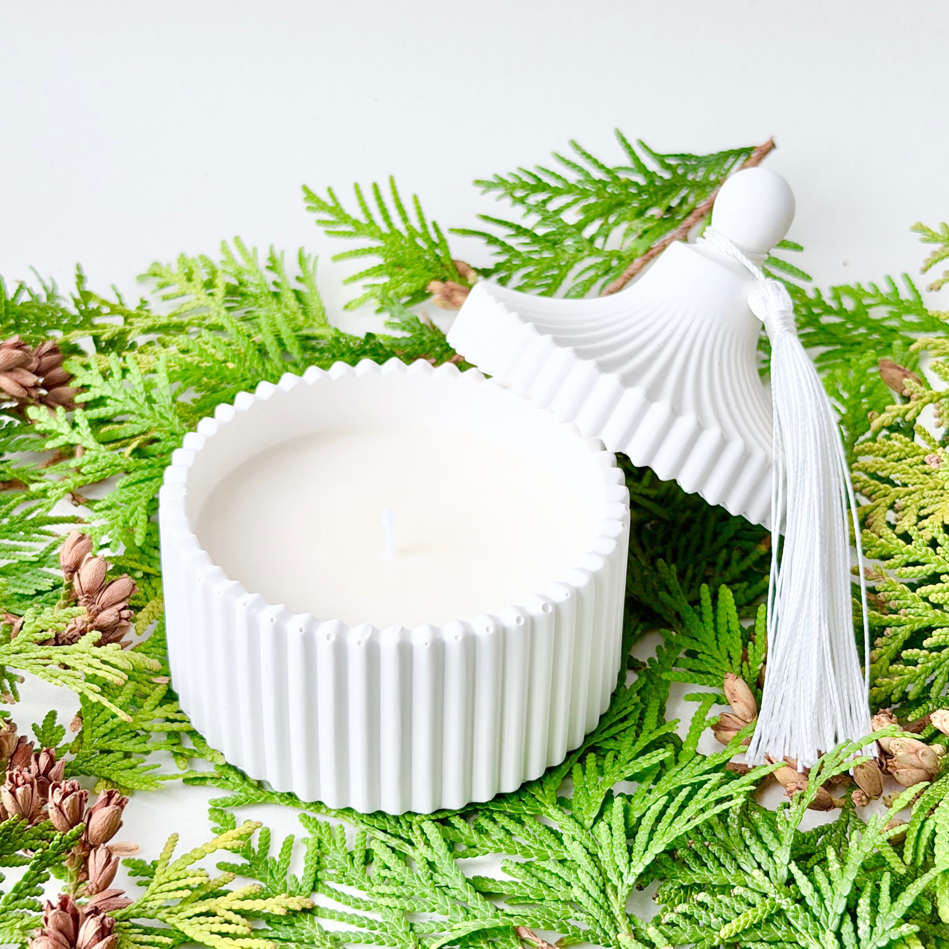 Winter Forest Tassel Candle