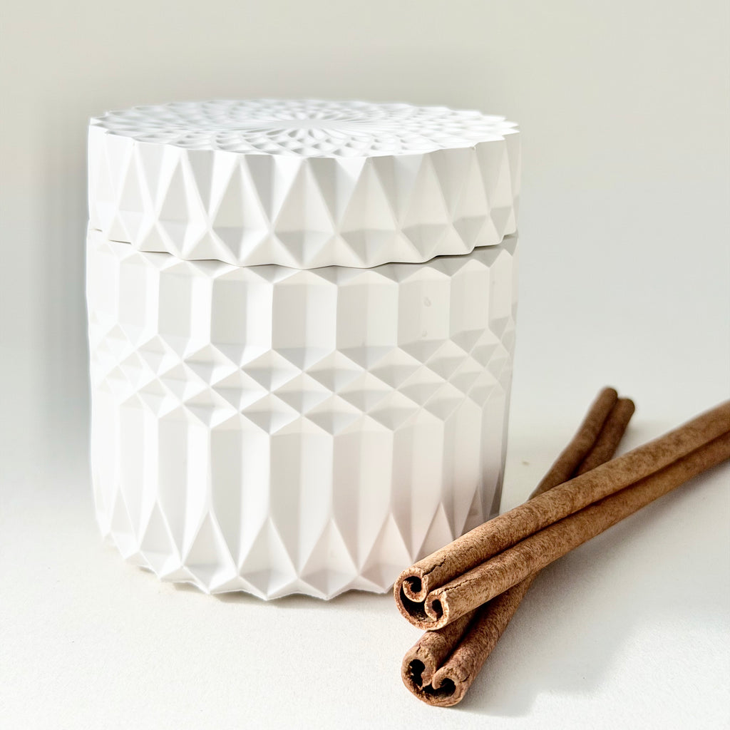 Cinnamon and Cedarwood Geo Candle