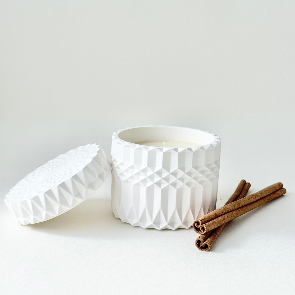 Cinnamon and Cedarwood Geo Candle