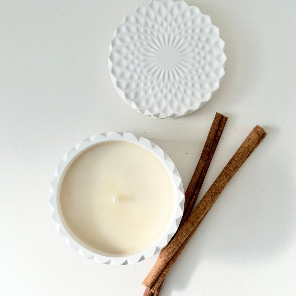 Cinnamon and Cedarwood Geo Candle