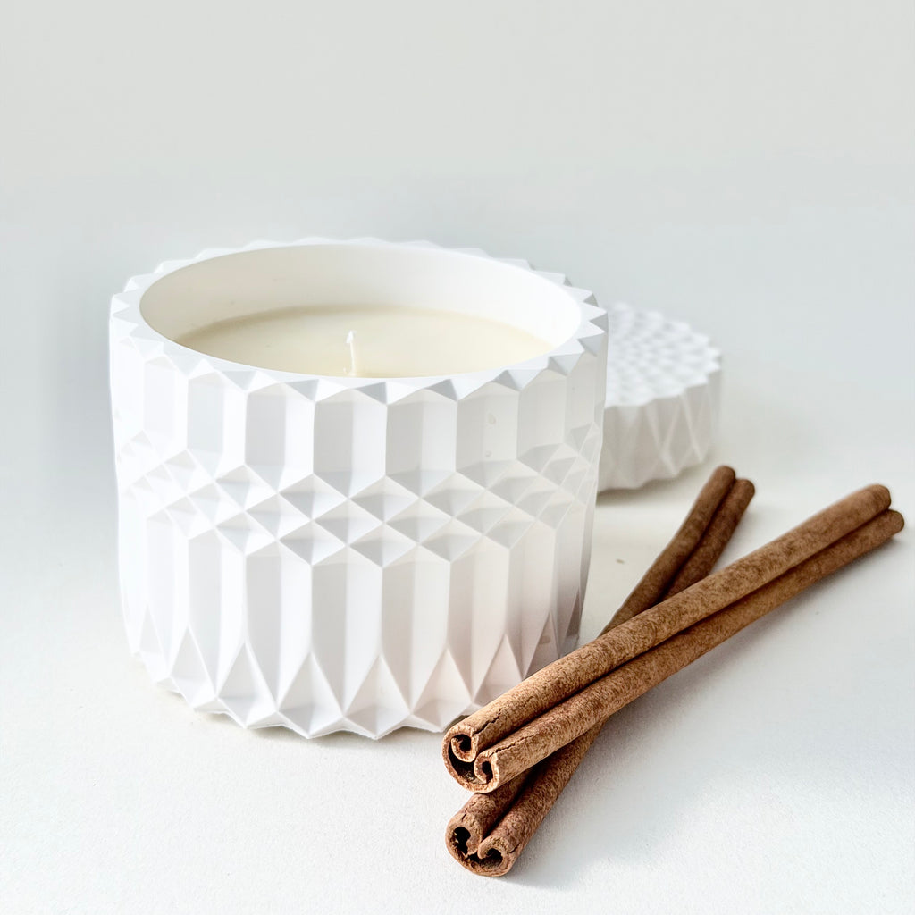 Cinnamon and Cedarwood Geo Candle