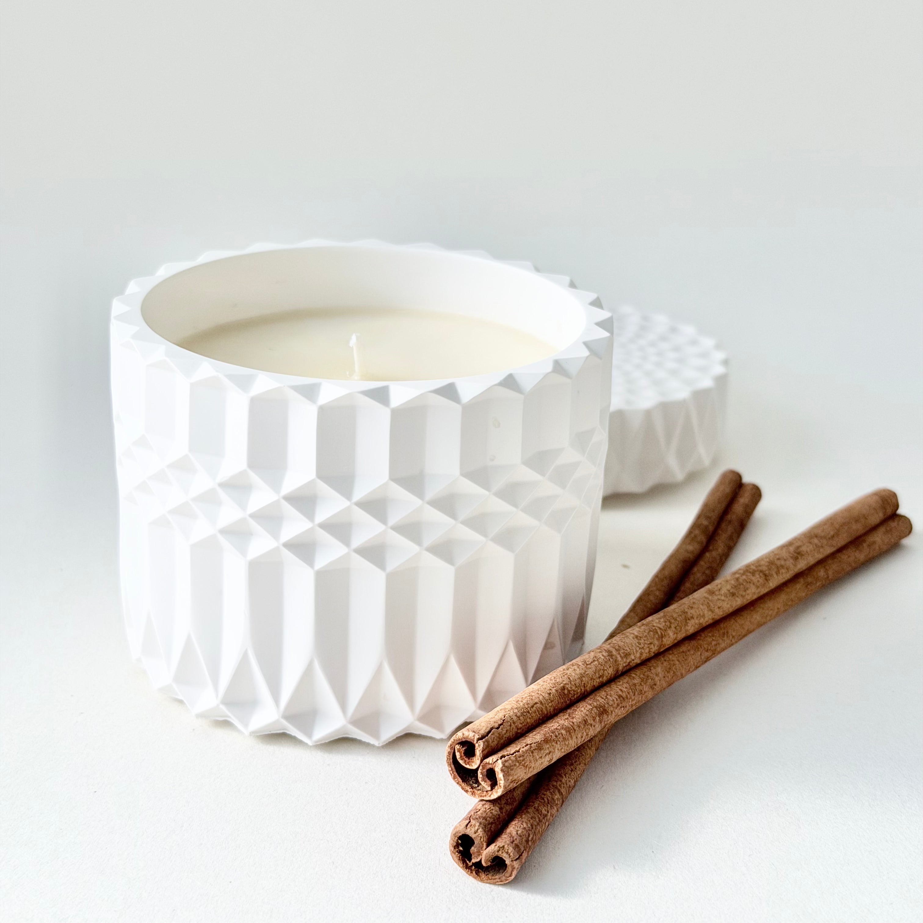 Cinnamon and Cedarwood Geo Candle