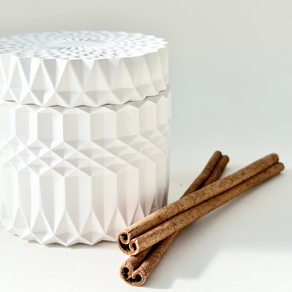 Cinnamon and Cedarwood Geo Candle