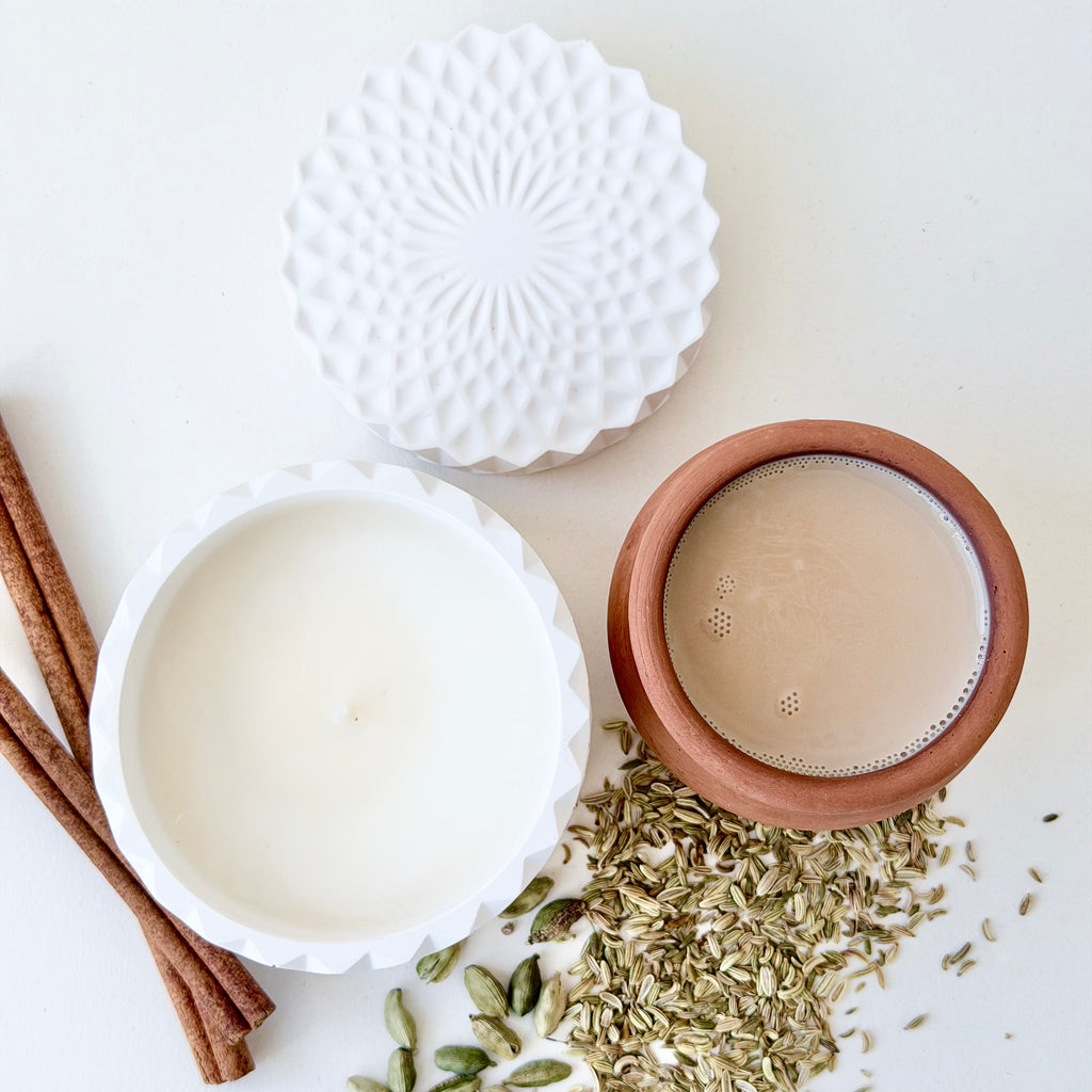 Elaichi Chai Geo Candle