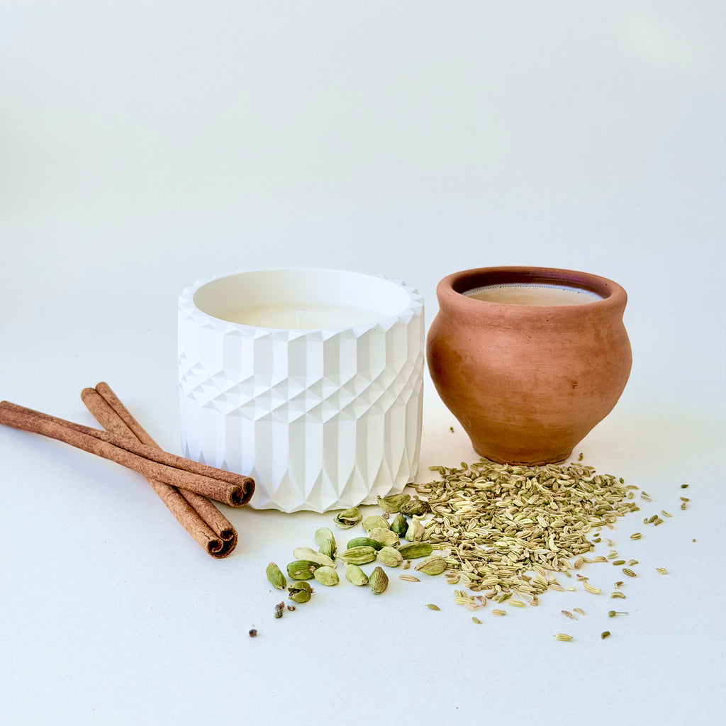 Elaichi Chai Geo Candle