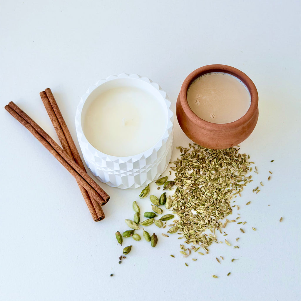 Elaichi Chai Geo Candle