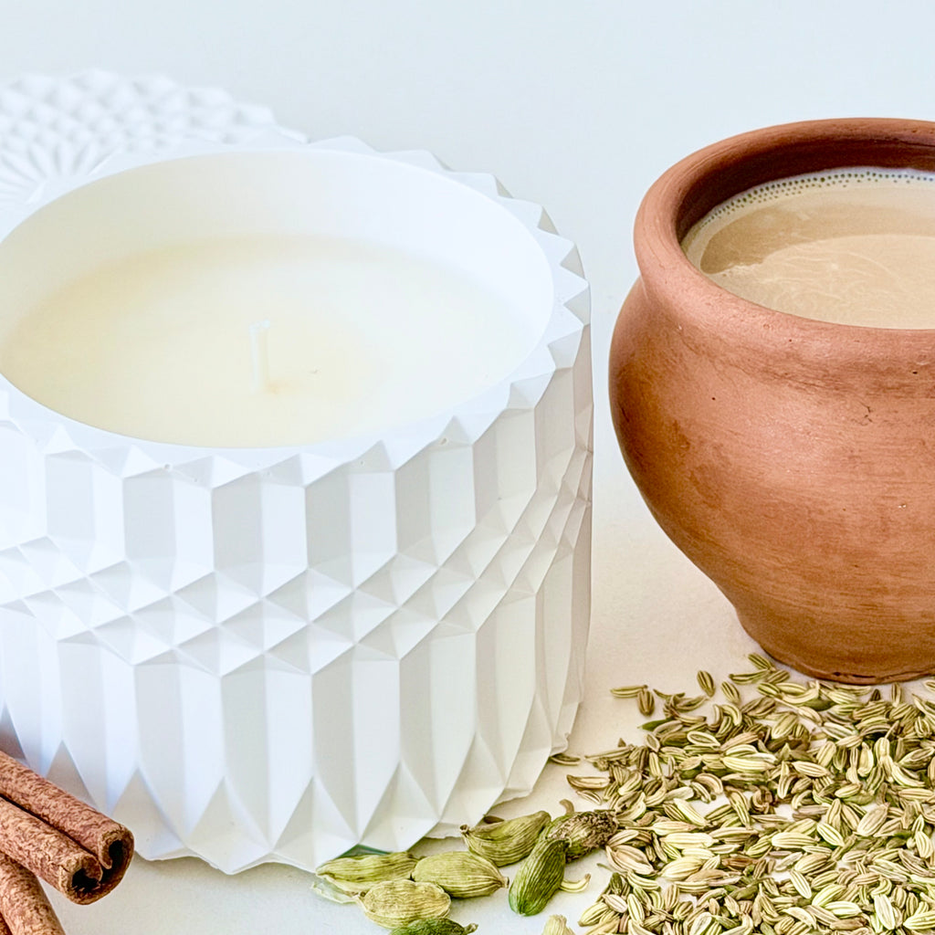 Elaichi Chai Geo Candle
