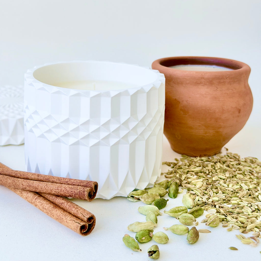 Elaichi Chai Geo Candle