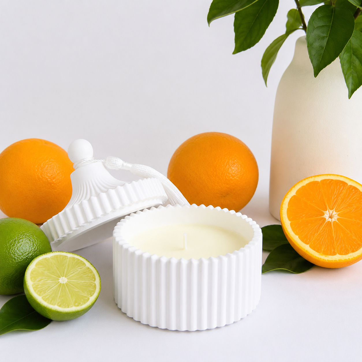Orange and Lime Tassel Candle